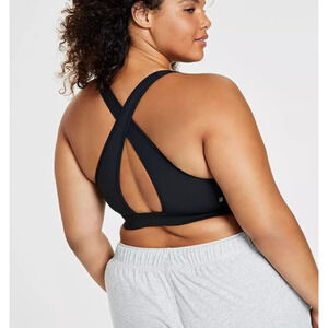 Ideology Women's Sports Bra Gym Yoga Workout Powerlifting Black Size 2X